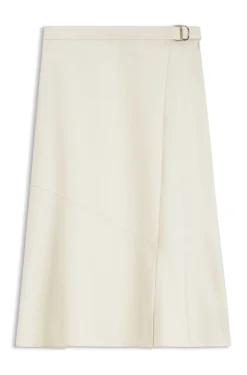 A-line wrap skirt in stretch cotton