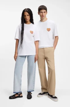 All-gender Cotton-jersey T-shirt with heart logo
