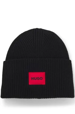 All-gender logo beanie hat in a wool blend