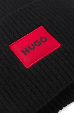 All-gender logo beanie hat in a wool blend