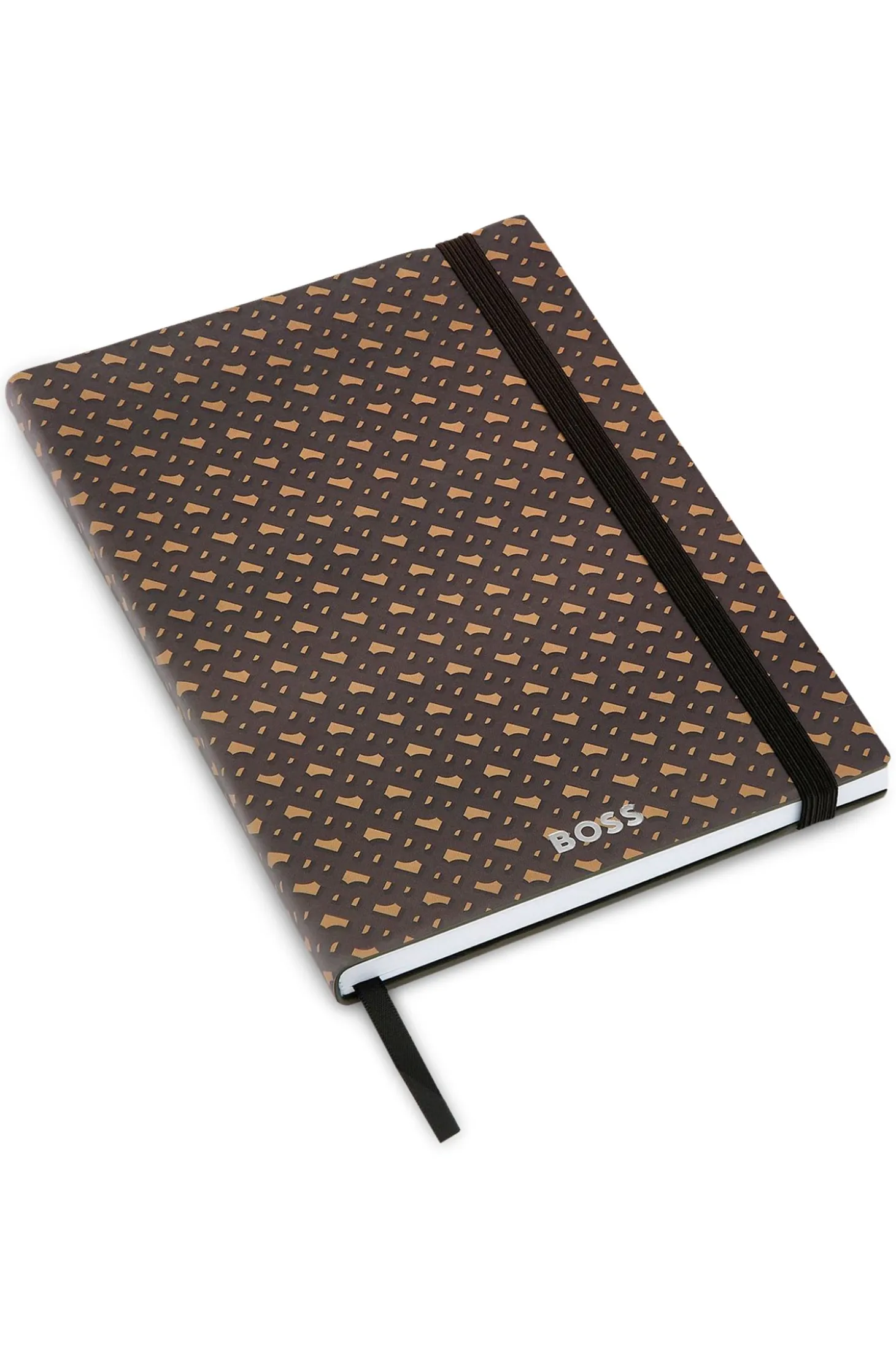 A5 monogram-pattern notebook and ballpoint pen set