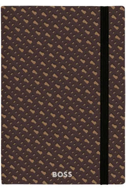 A5 monogram-pattern notebook and ballpoint pen set