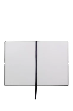 A5 navy faux-leather notepad
