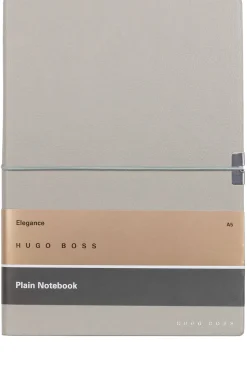 A5 notebook in grey faux leather with elasticated band