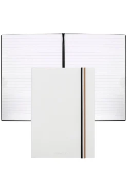 A5 notebook in white faux leather