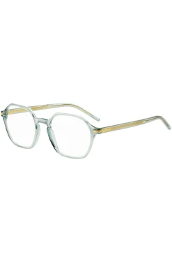 Aqua-acetate optical frames with gold-tone temples