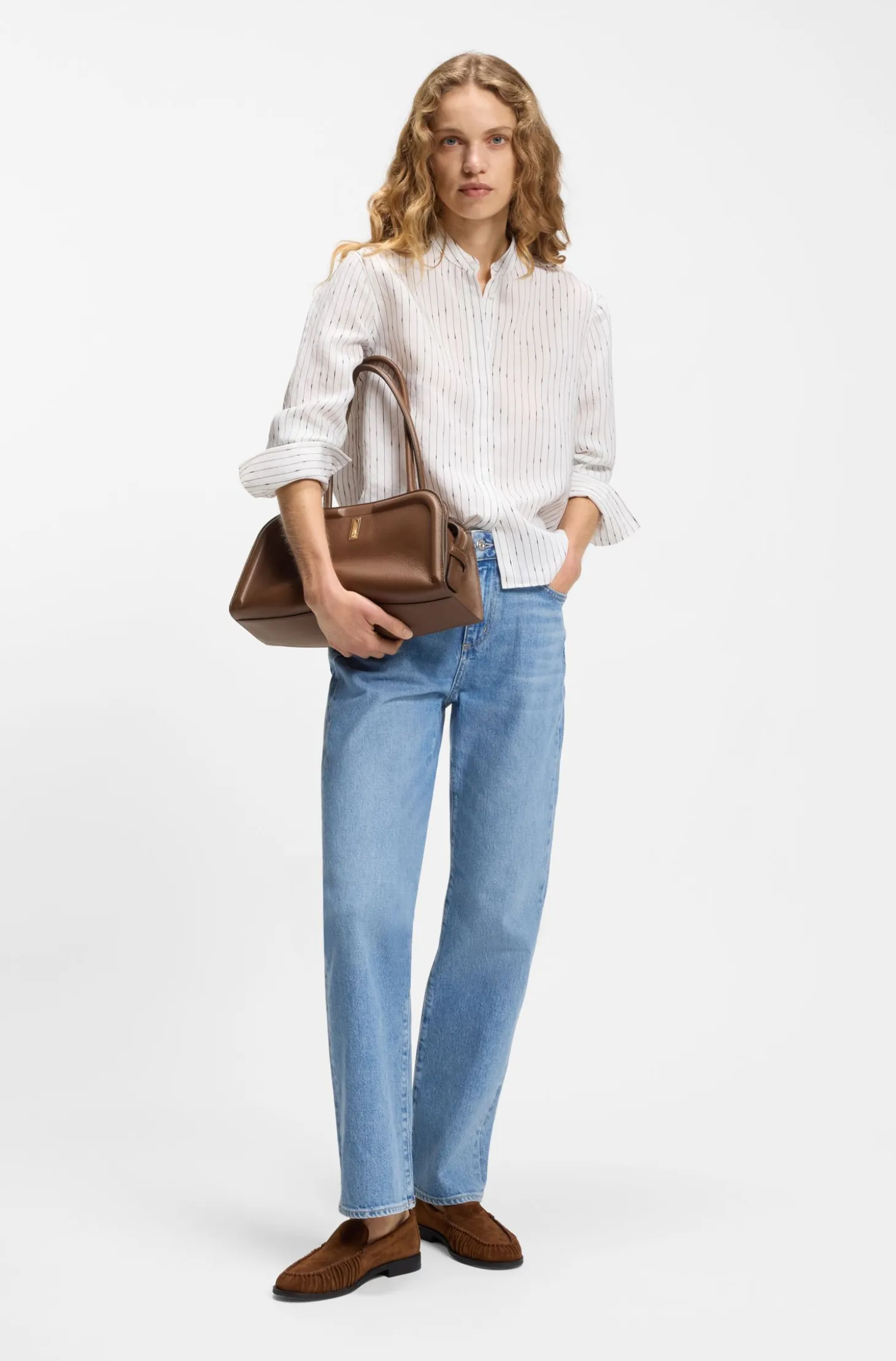 Ariell bowling bag in leather with Double B monogram