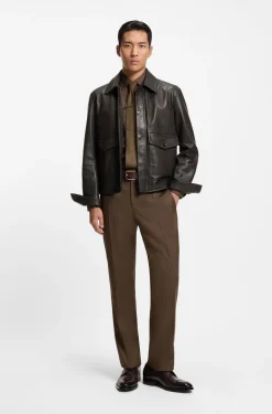 Aviator-style jacket in nappa leather