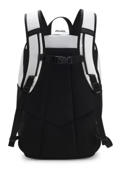 Backpack in structured fabric with logo and signature stripe