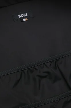 Backpack in structured fabric with logo and signature stripe