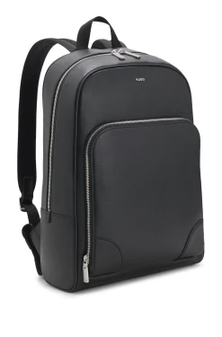 Backpack with silver-tone trims