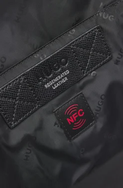 Backpack with silver-tone trims