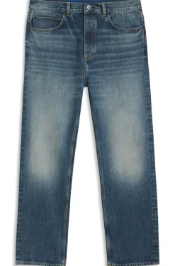 Baggy-fit jeans in blue slub denim