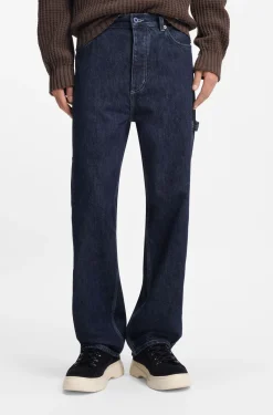 Baggy-fit jeans in dark-blue denim