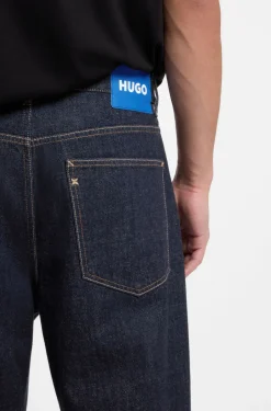 Baggy-fit jeans in dark-blue rinse-washed denim