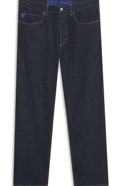 Baggy-fit jeans in dark-blue rinse-washed denim