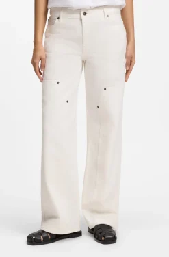 Baggy-fit jeans in ecru rigid denim