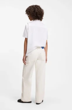 Baggy-fit jeans in ecru rigid denim