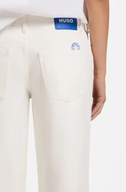 Baggy-fit jeans in ecru rigid denim