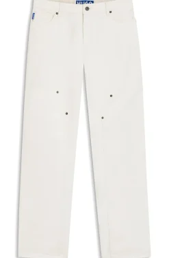 Baggy-fit jeans in ecru rigid denim
