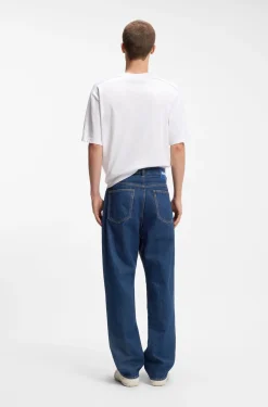 Baggy-fit jeans in vintage-blue denim