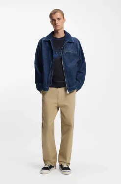 Baggy-fit trousers in stretch-cotton canvas