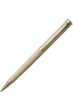 Ballpoint pen with diamond-cut engraved gold-tone finish