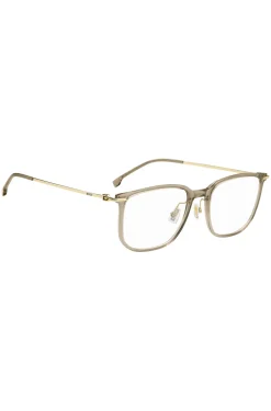 Beige-acetate optical frames with gold-tone temples