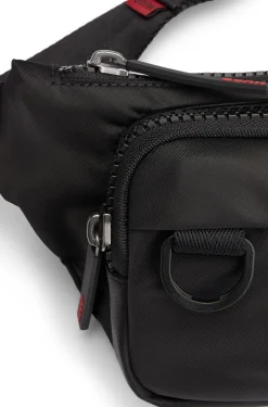 Belt bag with rubber logo label