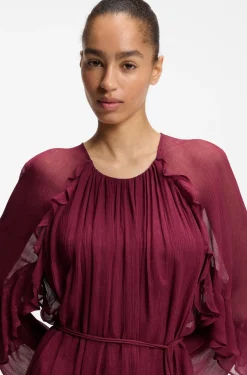 Belted dress with bell sleeves