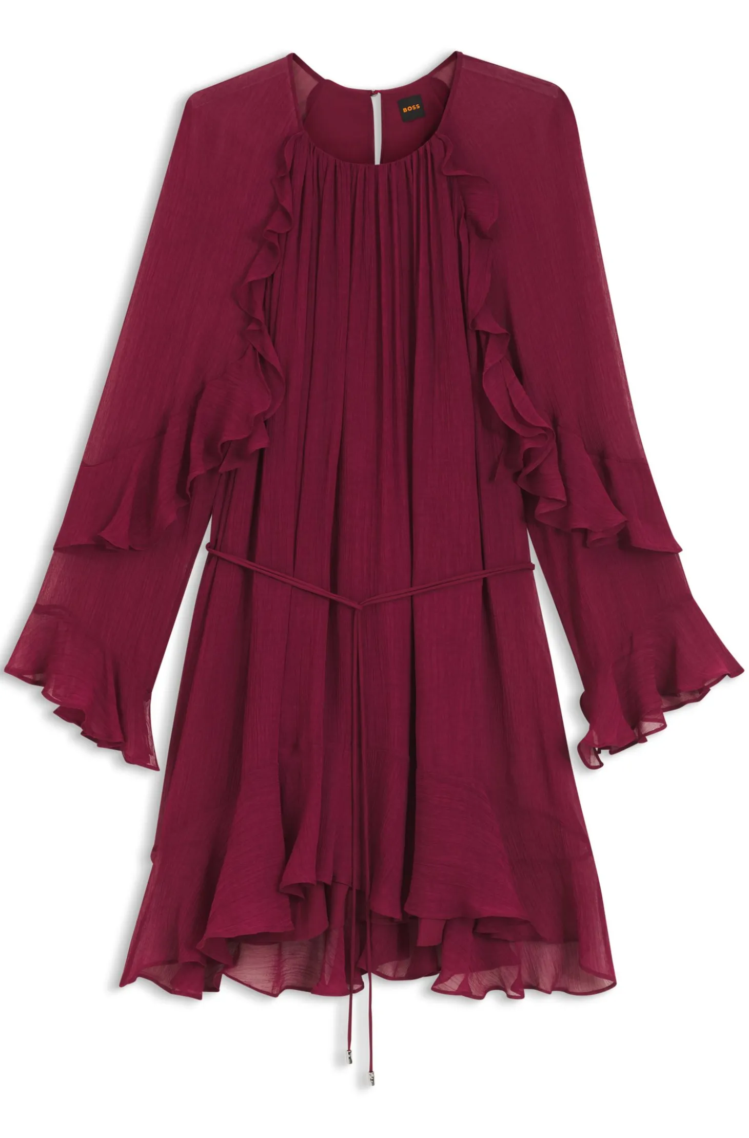 Belted dress with bell sleeves