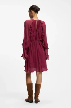 Belted dress with bell sleeves