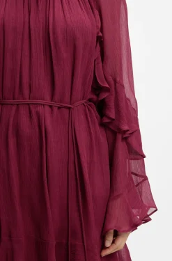 Belted dress with bell sleeves