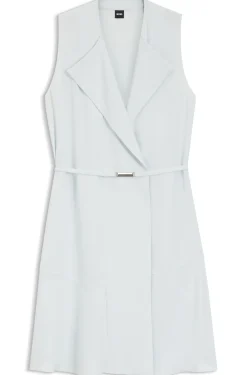 Belted wrap dress in soft crepe