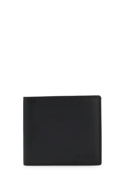 Bifold wallet in smooth leather with embossed logo