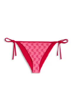 Bikini bottoms with printed stacked logos