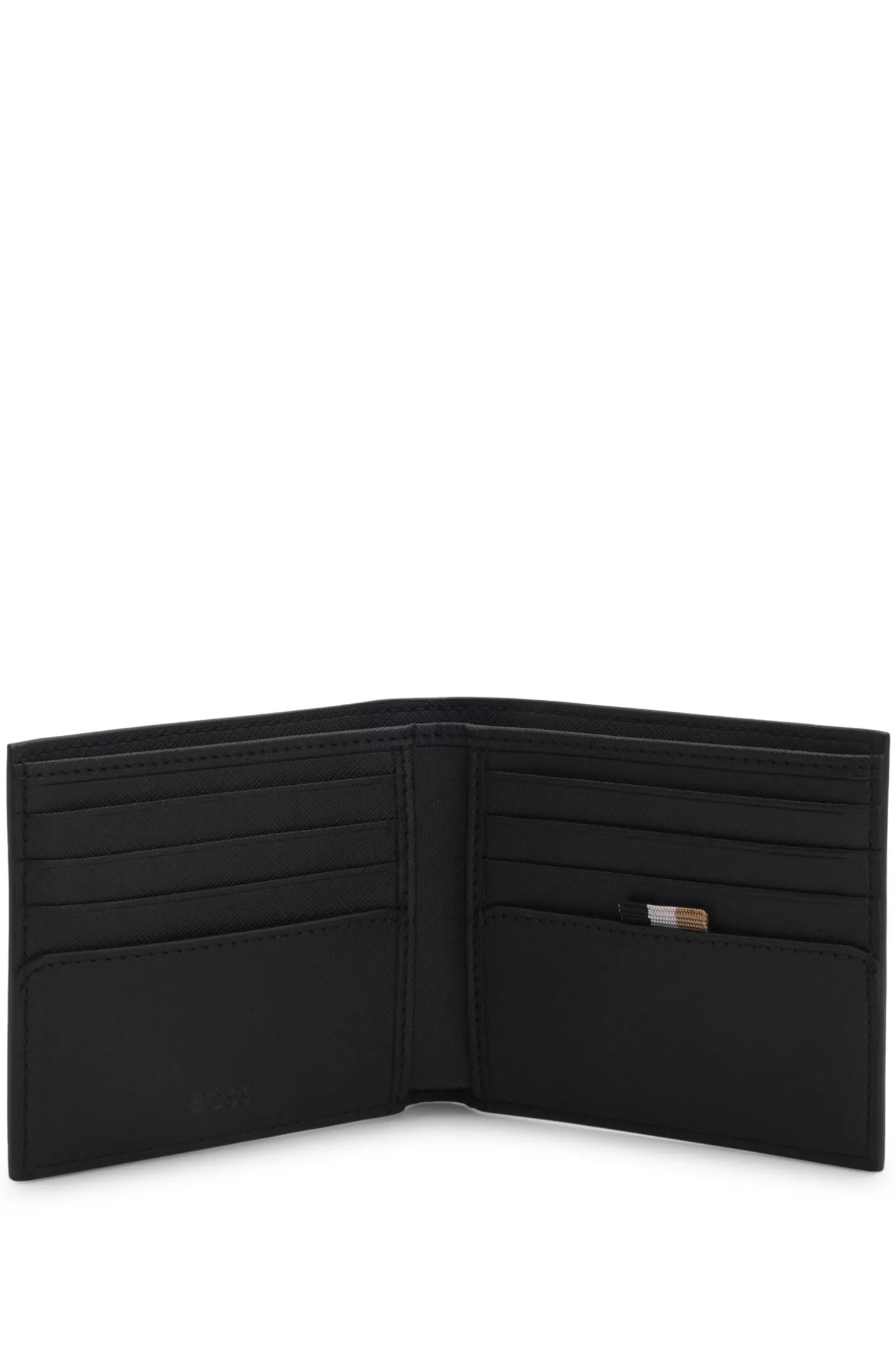 Billfold wallet with foil-embossed logo