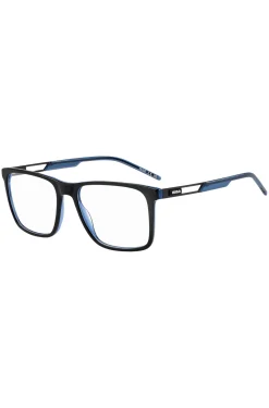 Black-acetate optical frames with contrast rubber logo
