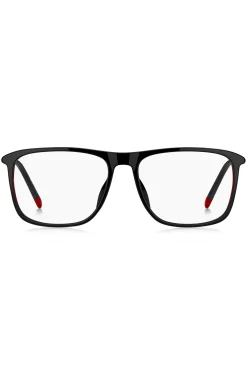 Black-acetate optical frames with tubular temples