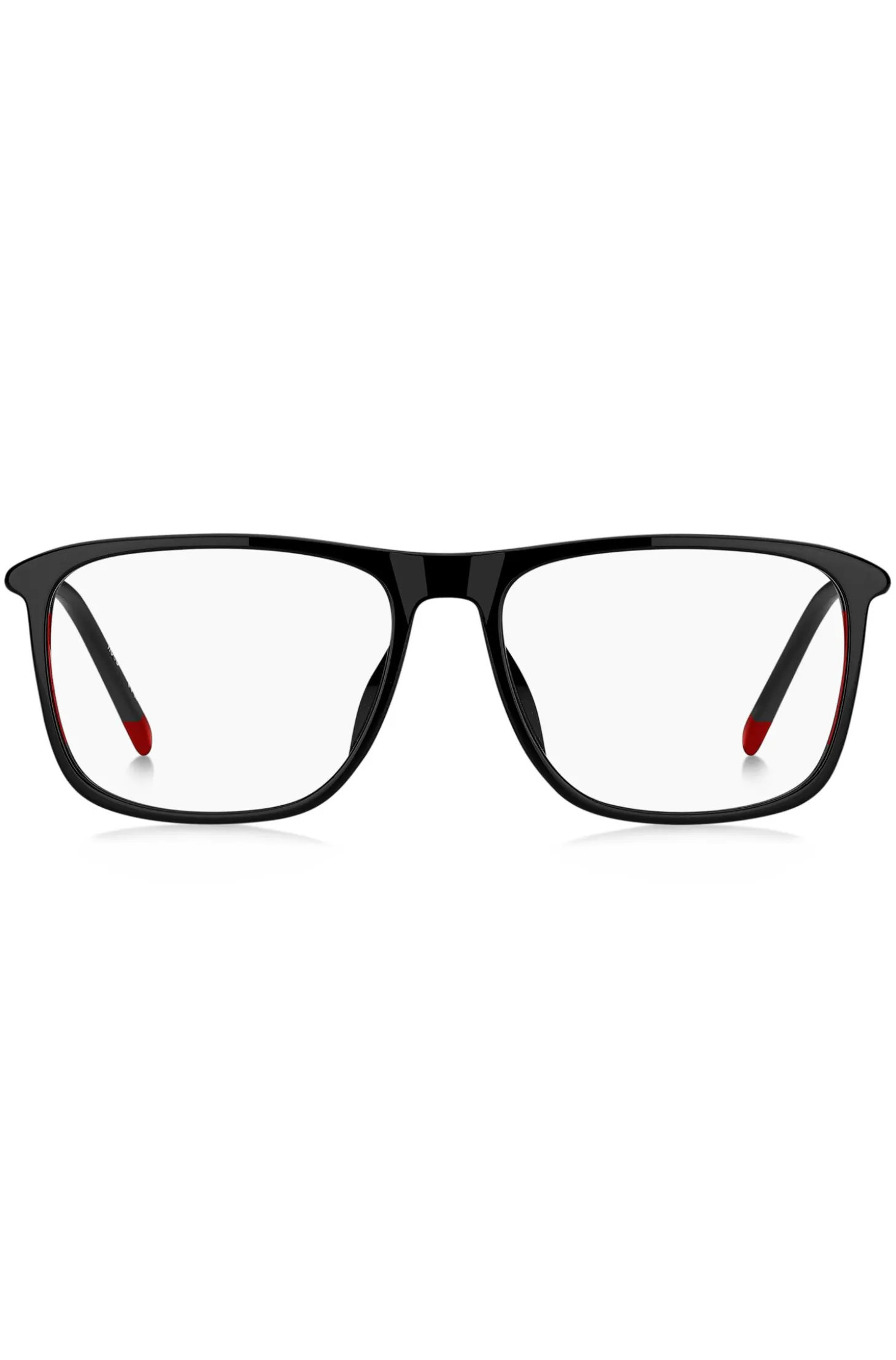 Black-acetate optical frames with tubular temples