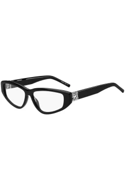 Black-acetate optical frames with 3D monogram