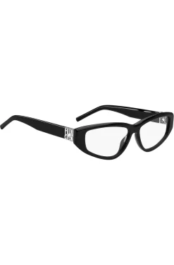 Black-acetate optical frames with 3D monogram