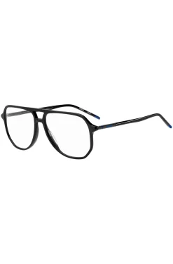 Black-acetate optical frames with tubular temples