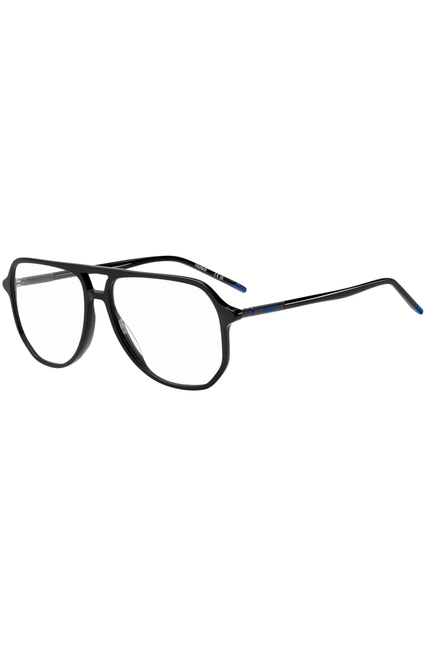 Black-acetate optical frames with tubular temples