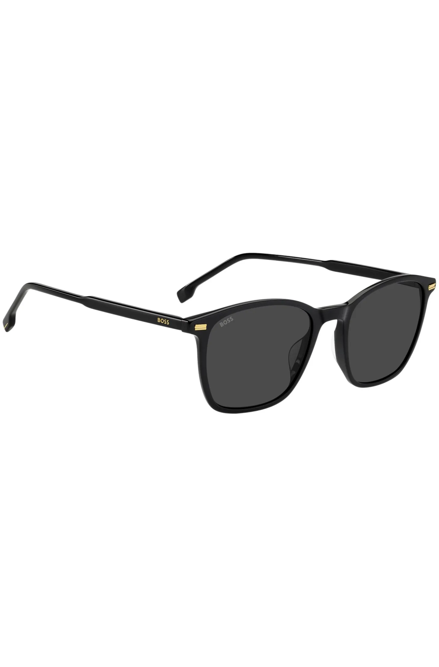Black-acetate sunglasses with temple logo