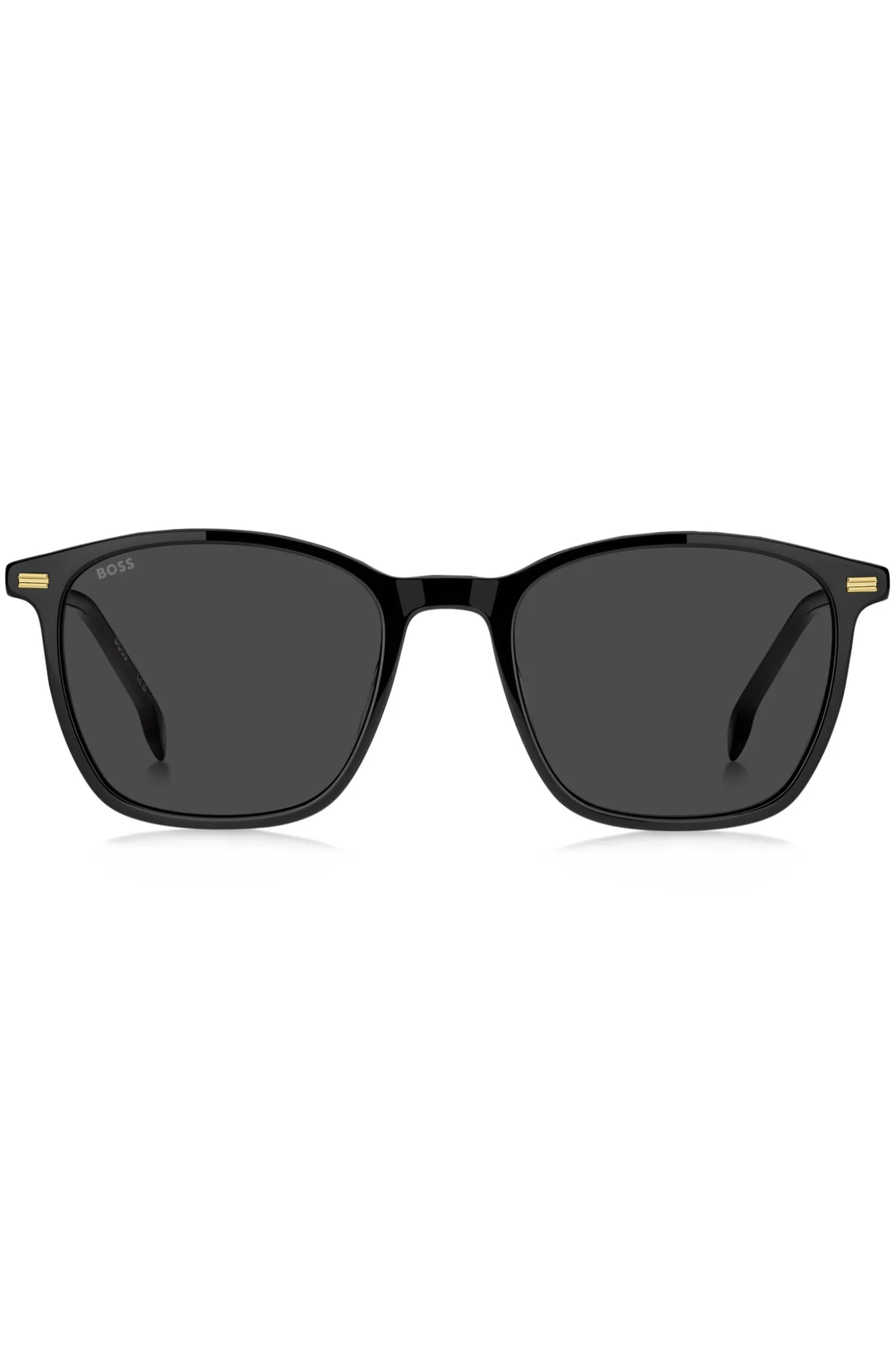 Black-acetate sunglasses with temple logo