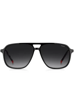 Black-acetate sunglasses with double bridge