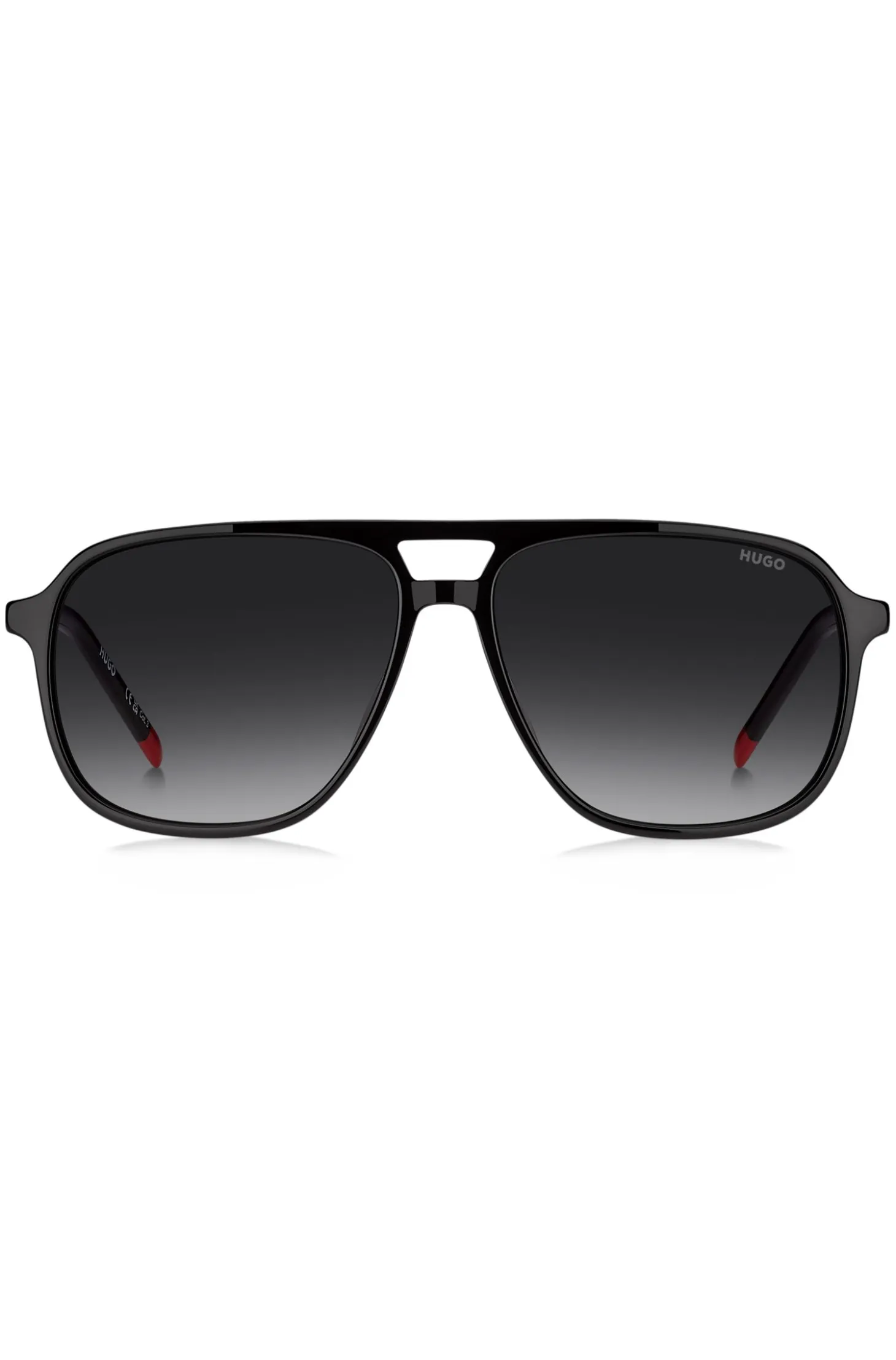 Black-acetate sunglasses with double bridge