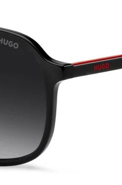 Black-acetate sunglasses with double bridge