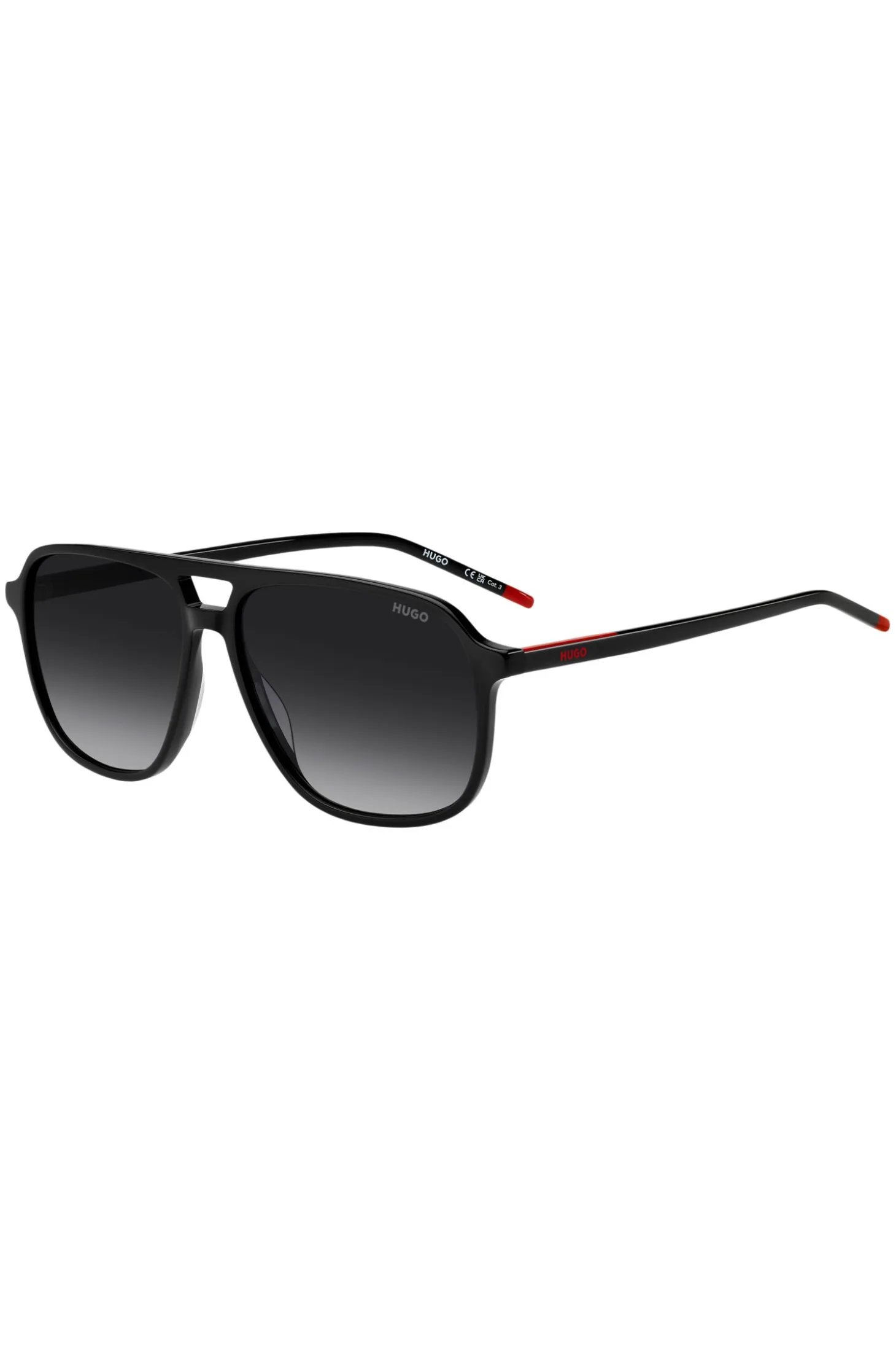 Black-acetate sunglasses with double bridge